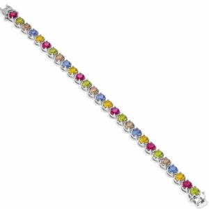 Pulseras Con Piedras | Pulsera Riviere | LINEARGENT Pulseras con piedras de tonos cálidos y plata lisa