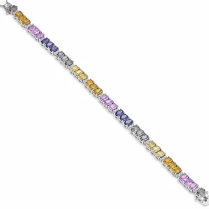 Pulsera Riviere | LINEARGENT Pulseras con piedras diseño combinado con circonitas