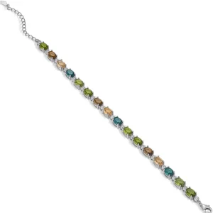 Pulseras Con Piedras | Pulsera Riviere | LINEARGENT Pulseras con piedras diseño intercalado de circonitas