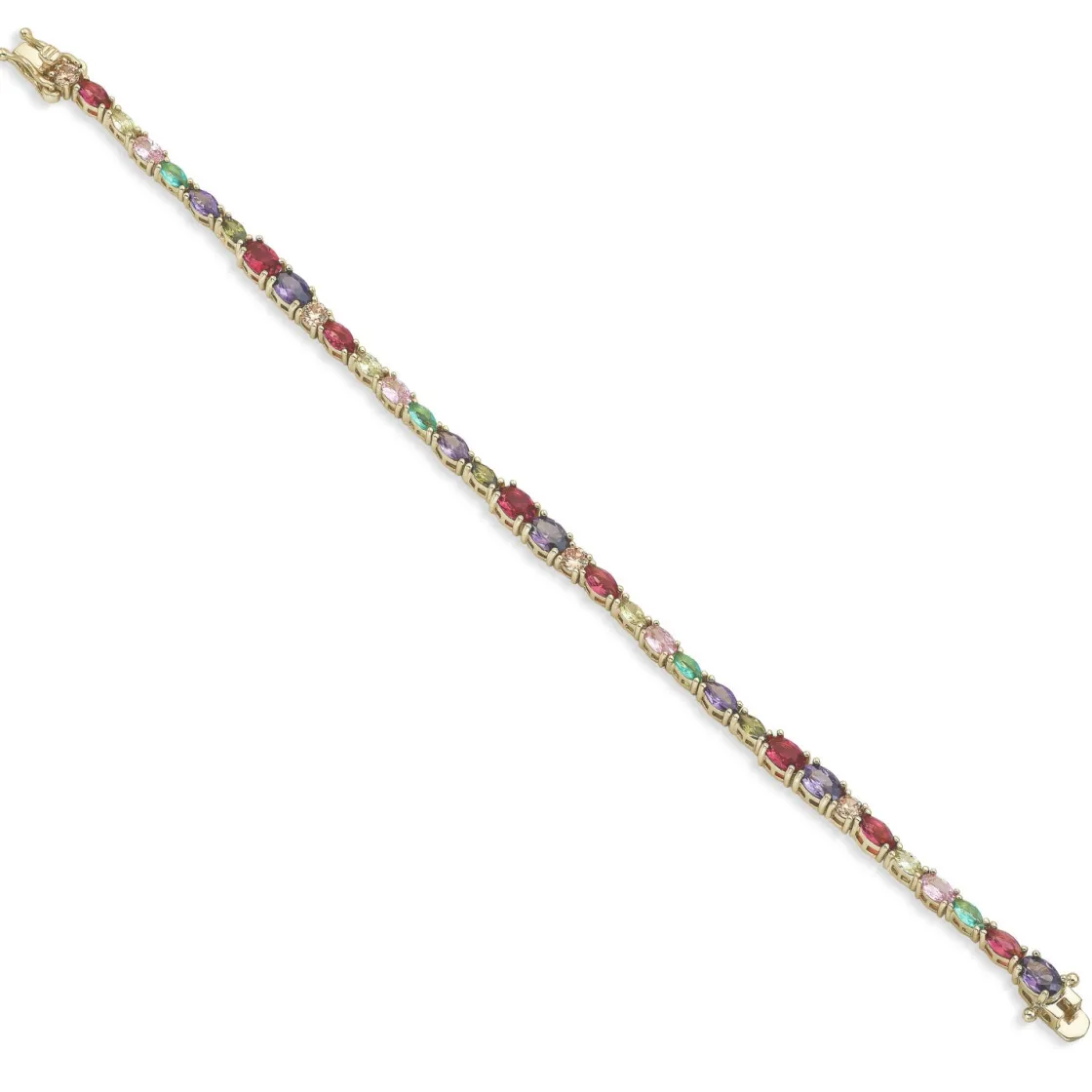 Pulseras Con Piedras | LINEARGENT Pulseras con piedras diseño multicolor en plata dorada