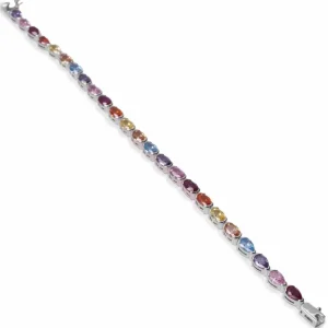 Pulsera Riviere | Pulseras Finas | LINEARGENT Pulseras con piedras diseño multicolor en tonos brillantes