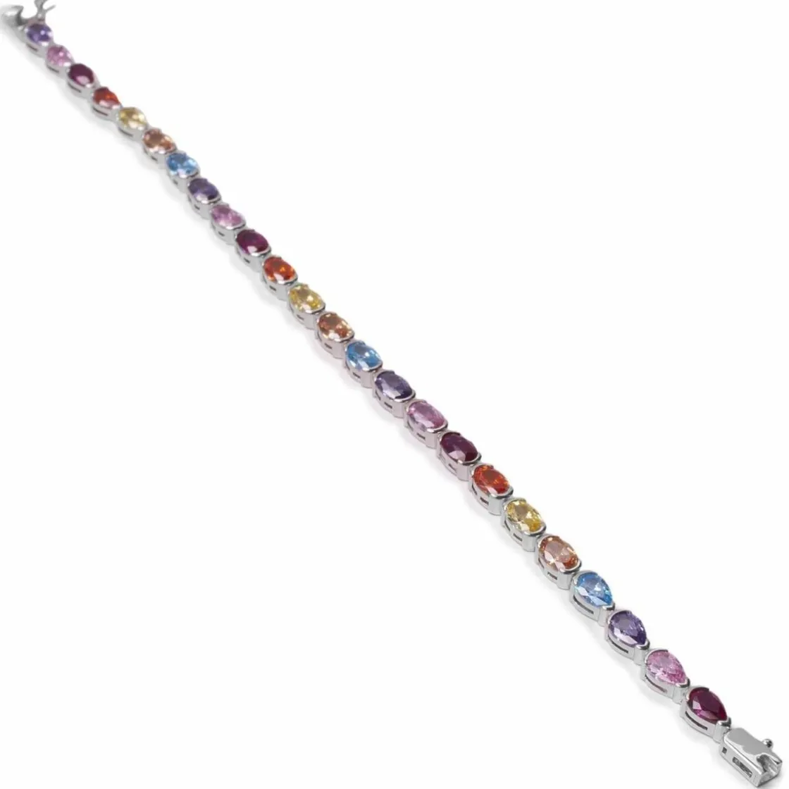 Pulsera Riviere | Pulseras Finas | LINEARGENT Pulseras con piedras diseño multicolor en tonos brillantes