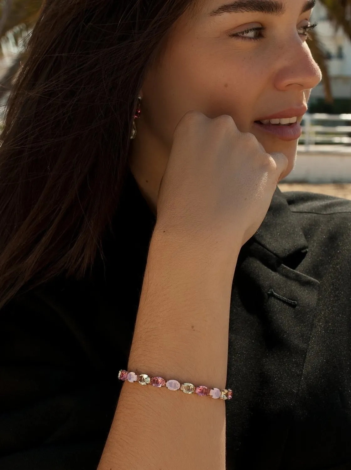Pulseras Con Piedras | Pulsera Riviere | LINEARGENT Pulseras con piedras en tonos brillantes estilo riviere