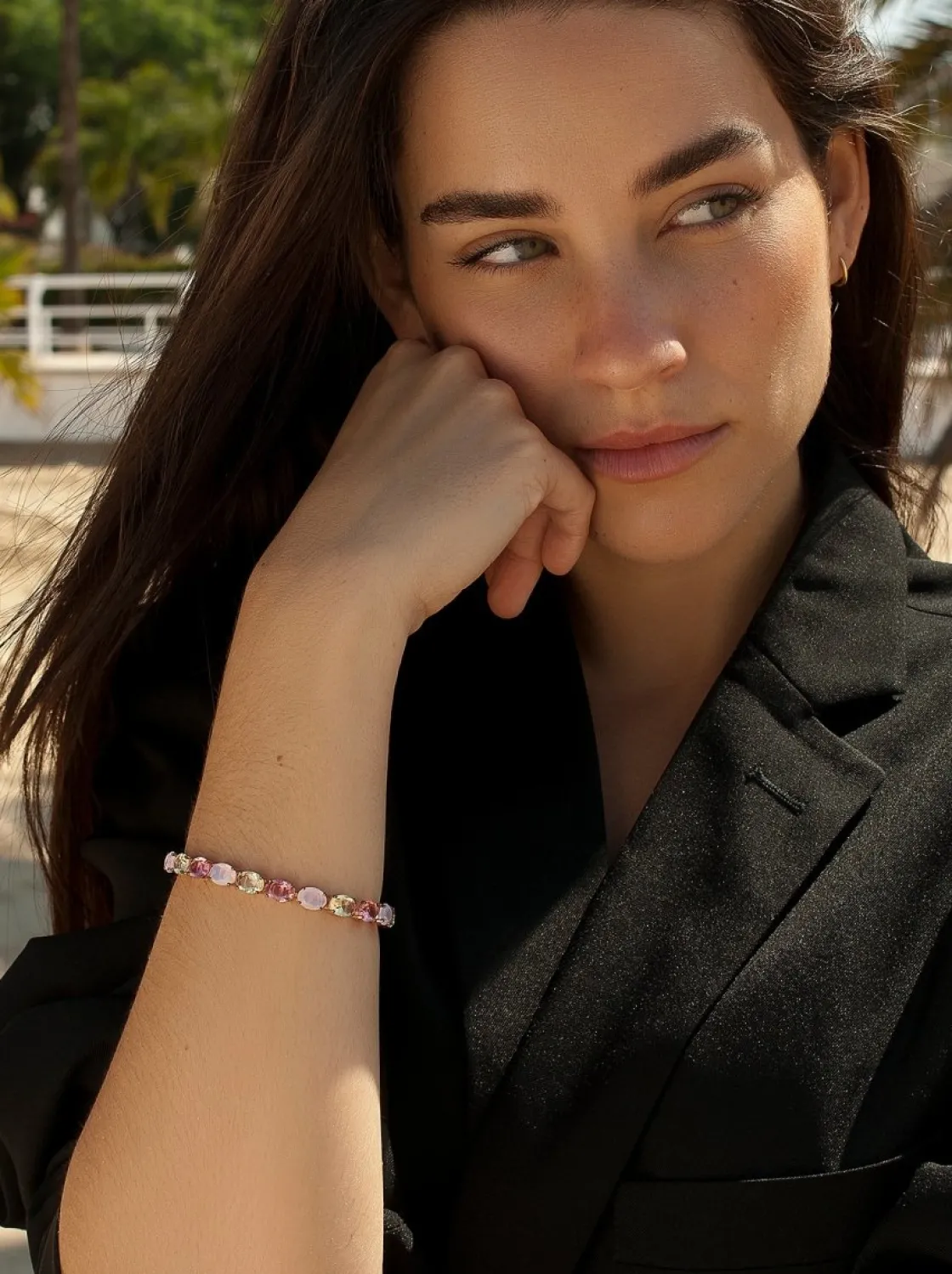Pulseras Con Piedras | Pulsera Riviere | LINEARGENT Pulseras con piedras en tonos brillantes estilo riviere