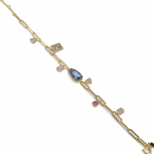Pulseras Con Piedras | LINEARGENT Pulseras con piedras estilo paper clip con charms