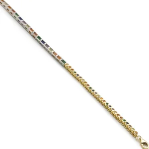 Pulseras Con Piedras | LINEARGENT Pulseras con piedras multicolores en plata bicolor