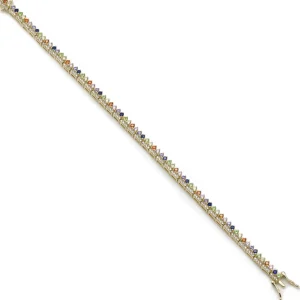 Pulseras Con Piedras | Pulseras Finas | LINEARGENT Pulseras con piedras multicolores y circonitas