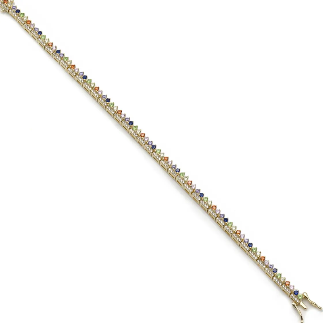 Pulseras Con Piedras | Pulseras Finas | LINEARGENT Pulseras con piedras multicolores y circonitas
