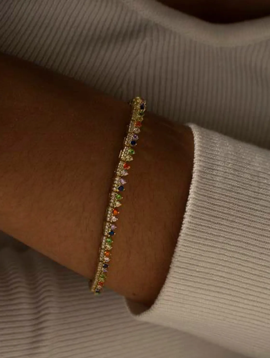 Pulseras Con Piedras | Pulseras Finas | LINEARGENT Pulseras con piedras multicolores y circonitas