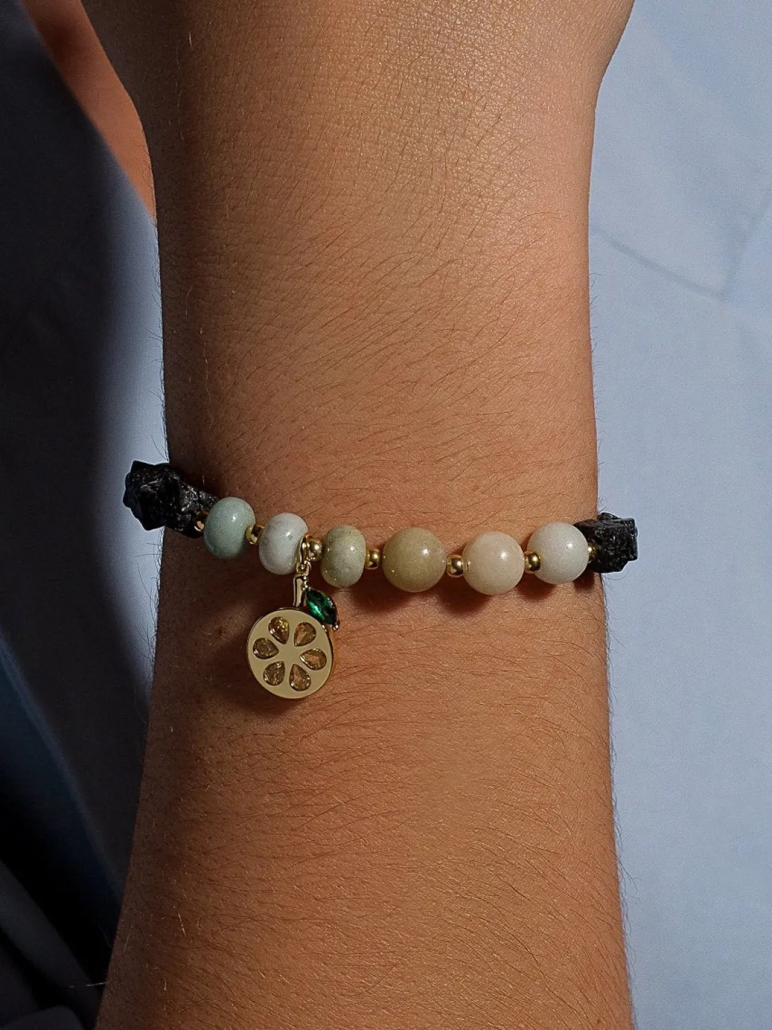 Pulsera De Bolas | Pulseras Con Colgantes | LINEARGENT Pulseras de bolas de plata charm con circonitas y piedras semipreciosas variadas