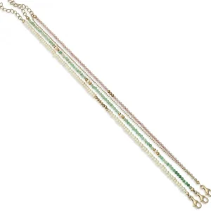 Pulsera De Bolas | Pulseras Con Piedras | LINEARGENT Pulseras de bolas diseño de tres brazaletes con gemas