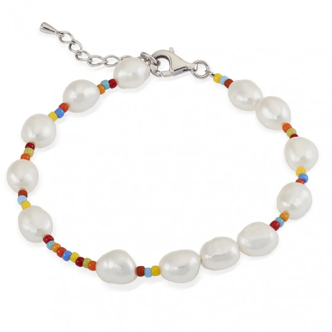 Pulsera De Bolas | Pulseras Perlas | LINEARGENT Pulseras de plata diseño multicolor con perla