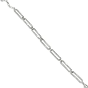 Pulsera Eslabones Plata | LINEARGENT Pulseras eslabones plata brillantes rectangulares