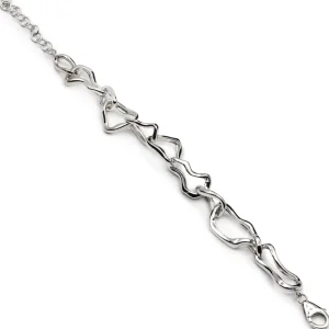 Pulsera Eslabones Plata | LINEARGENT Pulseras eslabones plata con diseño irregular