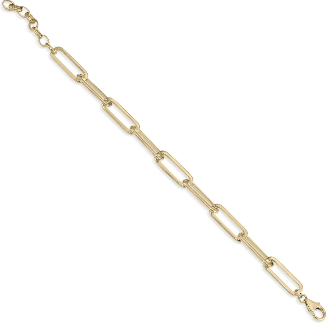 Pulsera Eslabones Plata | LINEARGENT Pulseras eslabones plata diseño dorado paper clip