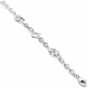 Pulsera Eslabones Plata | LINEARGENT Pulseras eslabones plata diseño fino con motivos florales