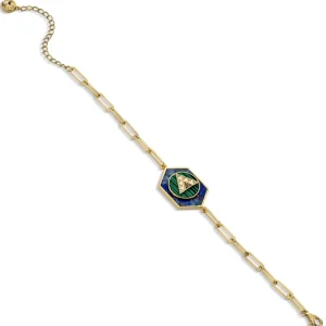 Pulseras Finas | LINEARGENT Pulseras eslabones plata formados por lapislazuli malaquita y circonita