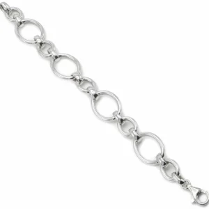 Pulsera Eslabones Plata | LINEARGENT Pulseras eslabones plata lisa redonda y fina