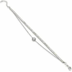 Pulseras Brillantes | Pulseras Finas | LINEARGENT Pulseras fina de plata diseño doble circular