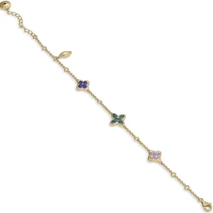 Pulseras Con Piedras | Pulseras Finas | LINEARGENT Pulseras finas con motivos florales de piedras naturales