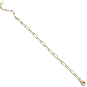 Pulseras Finas | LINEARGENT Pulseras finas de plat diseño cadena paper clip dorada