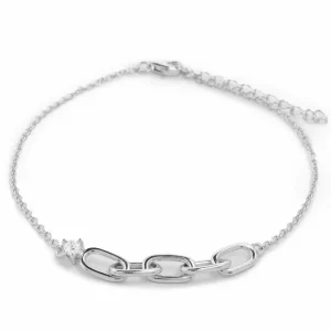 Pulsera Eslabones Plata | Pulseras Finas | LINEARGENT Pulseras finas de plata diseño eslabones y circonita