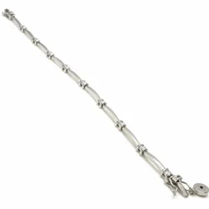 Pulseras Brillantes | Pulseras Finas | LINEARGENT Pulseras finas de plata diseño circonita intercalada
