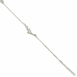 Pulseras Finas | LINEARGENT Pulseras finas de plata diseño de rama con detalle de circonita