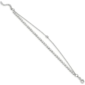Pulseras Brillantes | Pulseras Finas | LINEARGENT Pulseras finas de plata diseño doble minimalista
