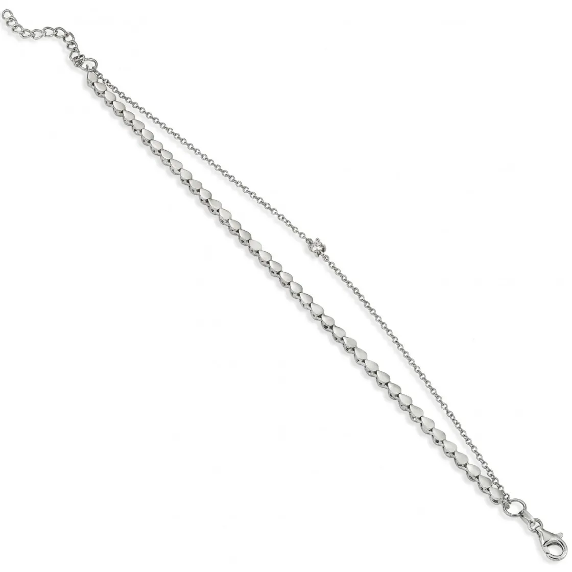Pulseras Brillantes | Pulseras Finas | LINEARGENT Pulseras finas de plata diseño doble minimalista