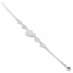 Pulseras Finas | LINEARGENT Pulseras finas de plata lisa diseño corazones