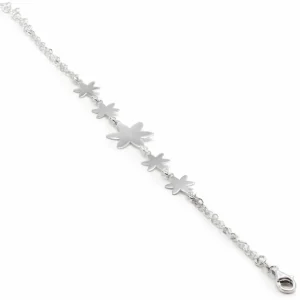 Pulseras Finas | LINEARGENT Pulseras finas de plata lisa diseño floral