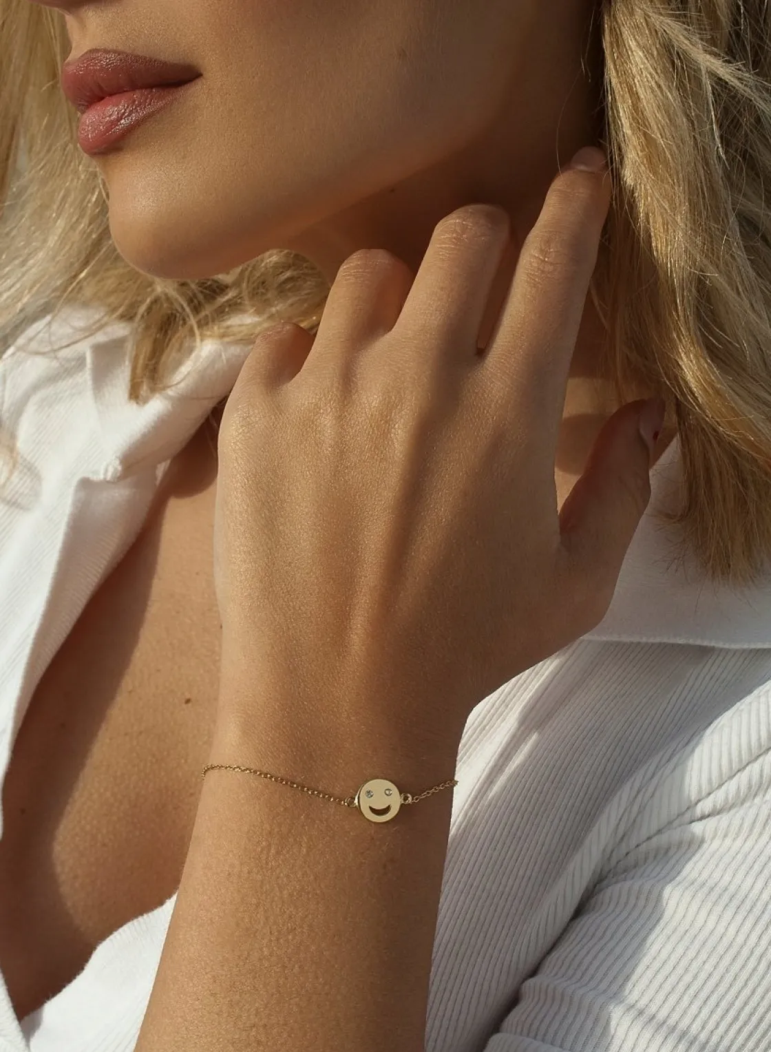 Pulseras Finas | LINEARGENT Pulseras finas de plata lisa diseño smile