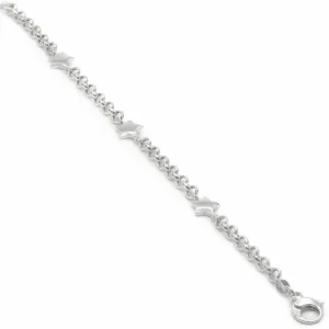 Pulseras Finas | LINEARGENT Pulseras finas de plata lisa diseño triple estrella