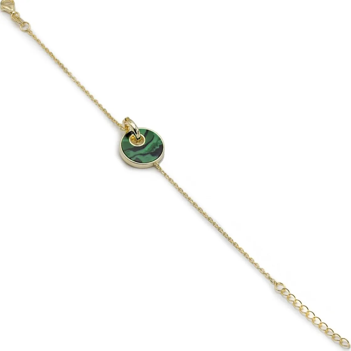 Pulseras Finas | LINEARGENT Pulseras finas formadas por malachite y circonitas