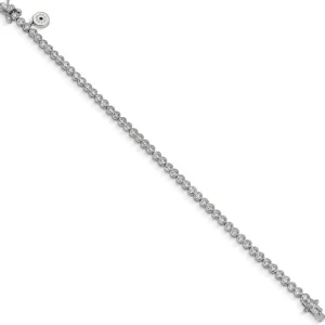 Pulseras Brillantes | Pulsera Riviere | LINEARGENT Pulseras riviere con chatones de circonitas redondos
