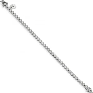 Pulseras Brillantes | Pulsera Riviere | LINEARGENT Pulseras riviere de plata con circonitas redondas