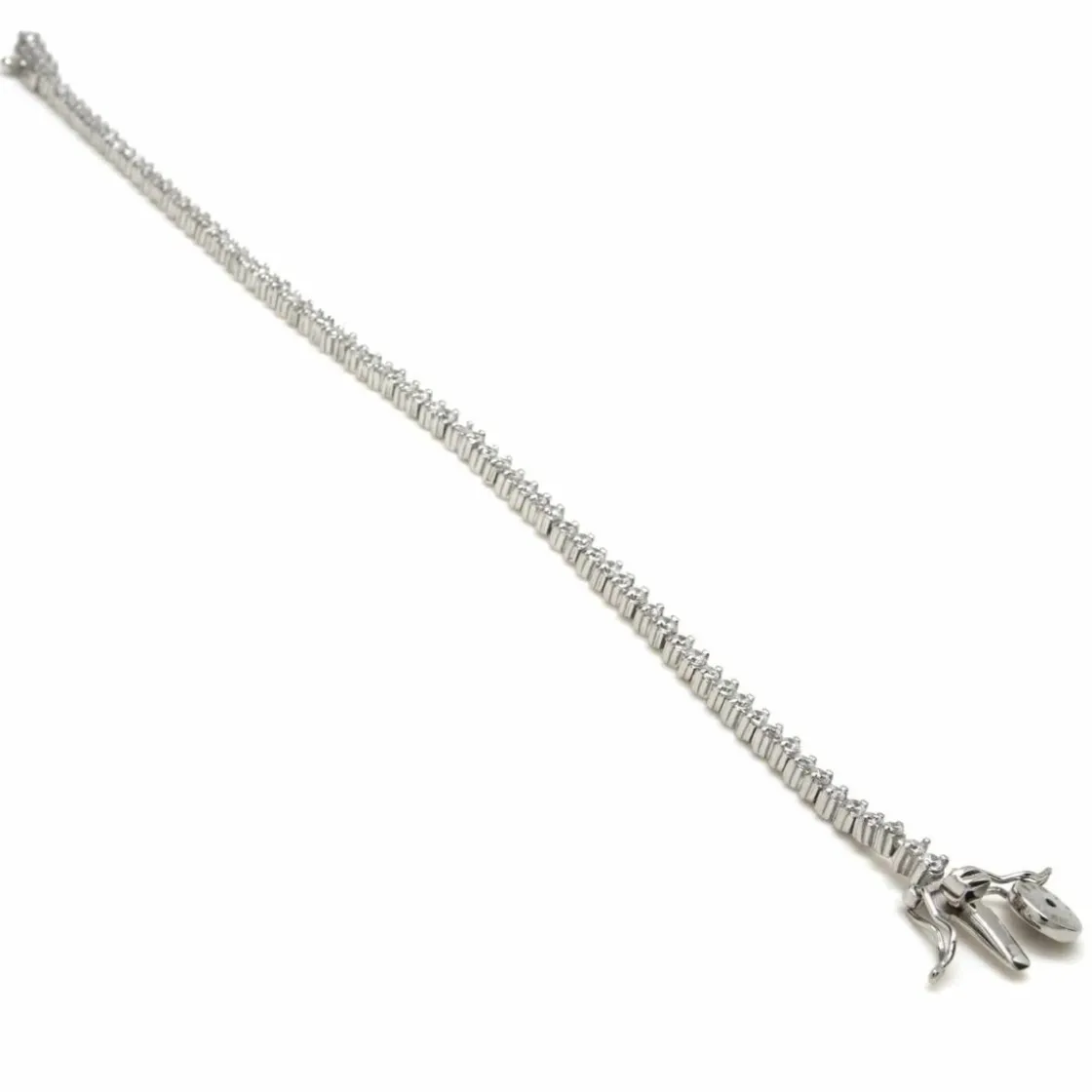 Pulseras Brillantes | Pulsera Riviere | LINEARGENT Pulseras riviere de plata tira de circonitas talla redonda
