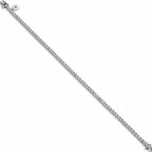 Pulseras Brillantes | Pulsera Riviere | LINEARGENT Pulseras riviere fina de plata con circonitas brillantes