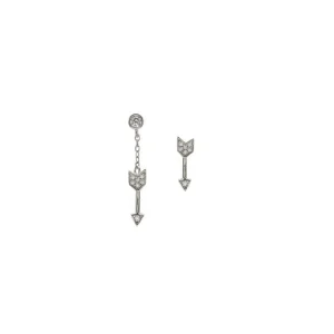Segundo Pendiente | LINEARGENT Segundo pendiente de plata con charm de flecha