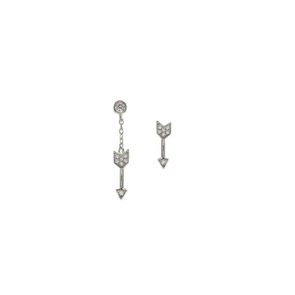 Segundo Pendiente | LINEARGENT Segundo pendiente de plata con charm de flecha