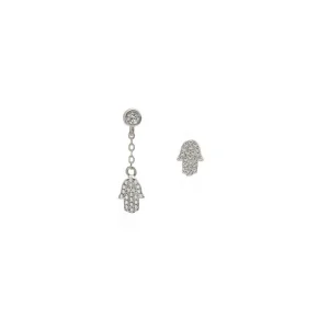 Segundo Pendiente | LINEARGENT Segundo pendiente de plata con charm de mano de fátima